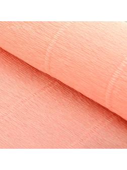 Бумага для упаковок и поделок, гофрированная, светлая, персиковая (камелия), розовая, рулон 1шт., 0,5 х 2,5 м