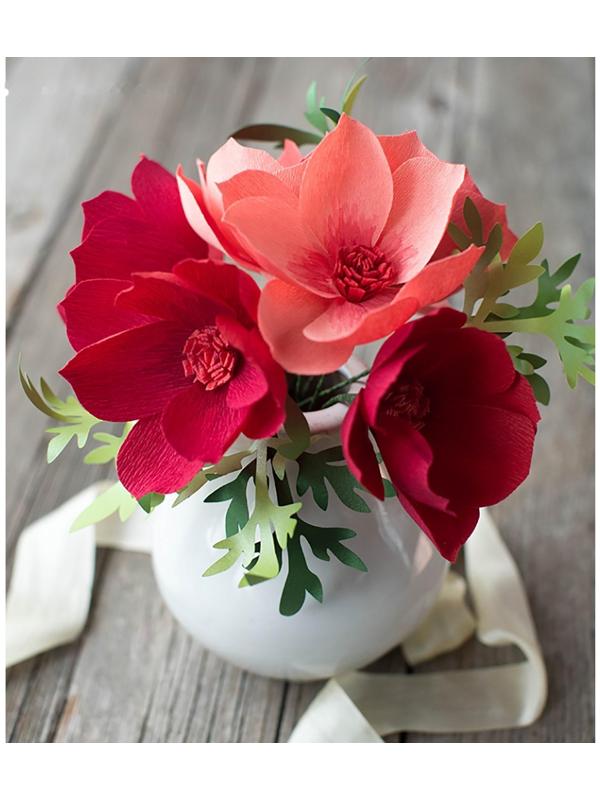 Бумага для упаковок и поделок, гофрированная, светлая, персиковая (камелия), розовая, рулон 1шт., 0,5 х 2,5 м