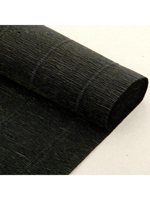 Бумага для упаковок и поделок, гофрированная, черная, однотонная, двусторонняя, рулон 1 шт., 0,5 х 2,5 м