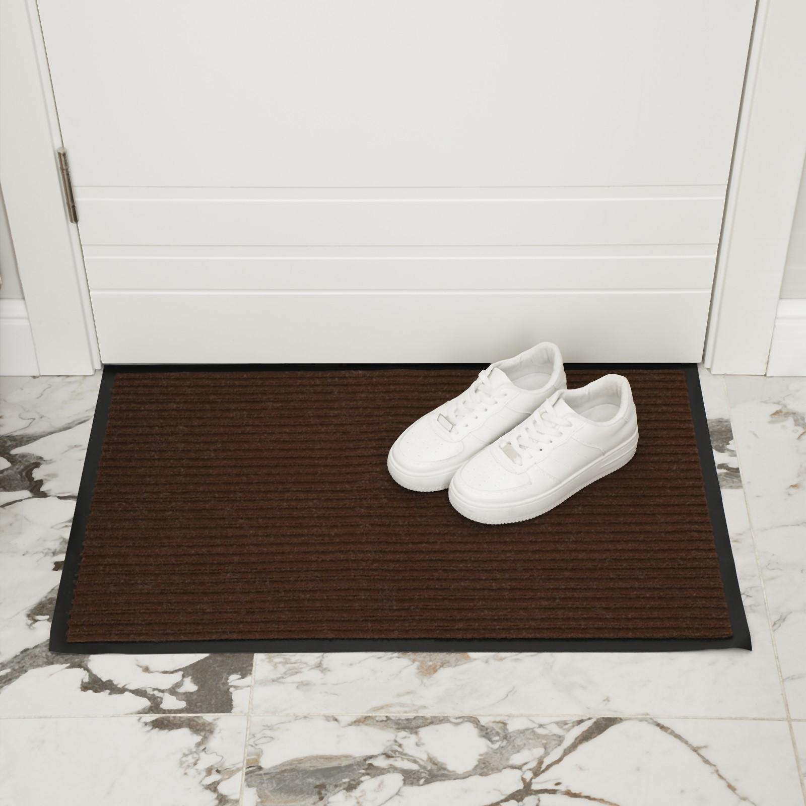 Коврик придверный влаговпитывающий, ребристый, «Стандарт», 50×80 см, цвет коричневый