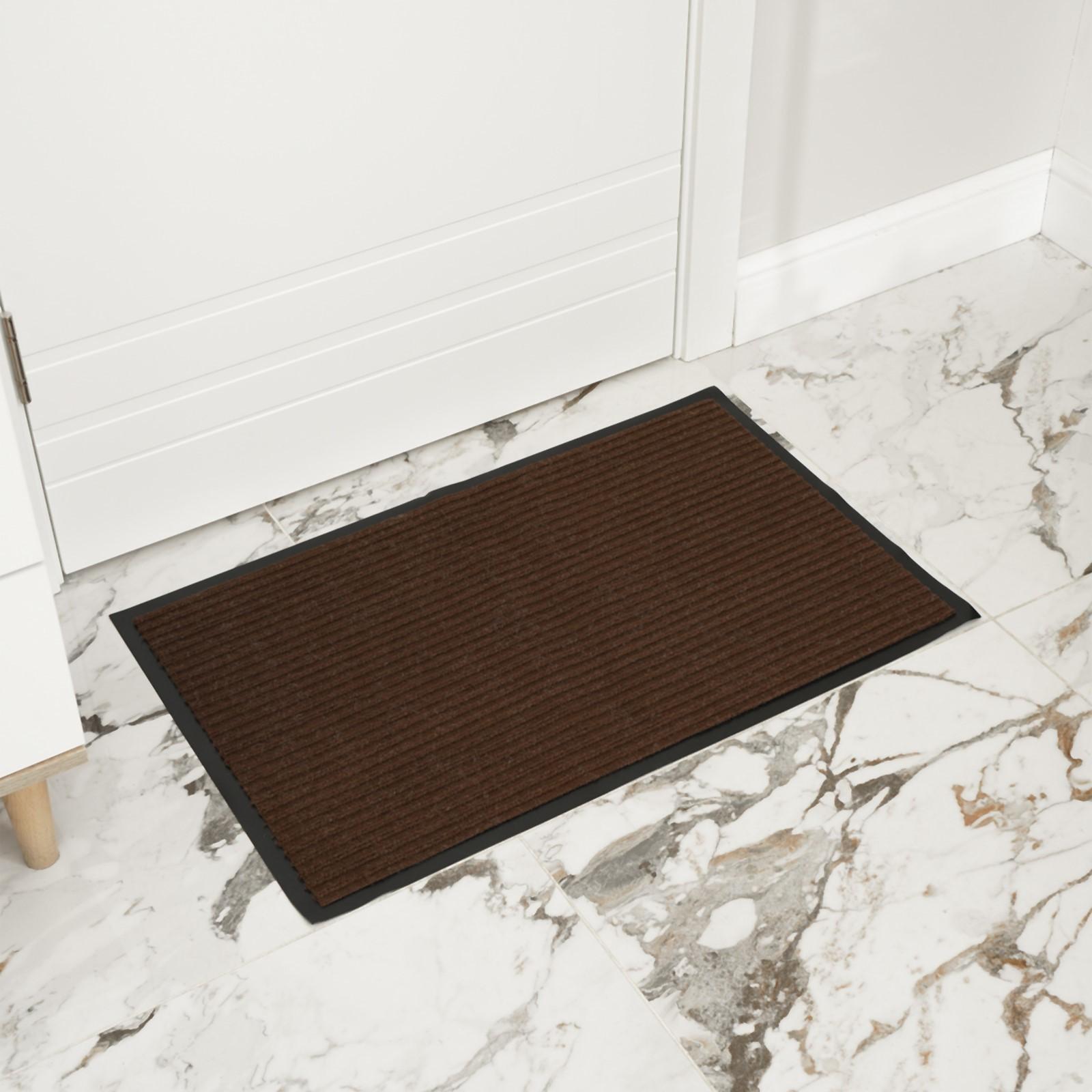 Коврик придверный влаговпитывающий, ребристый, «Стандарт», 50×80 см, цвет коричневый