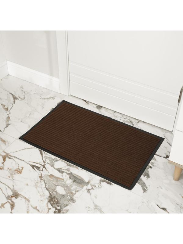 Коврик придверный влаговпитывающий, ребристый, «Стандарт», 50×80 см, цвет коричневый