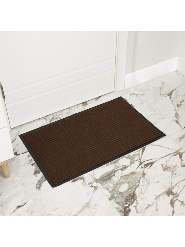 Коврик придверный влаговпитывающий, ребристый, «Стандарт», 50×80 см, цвет коричневый
