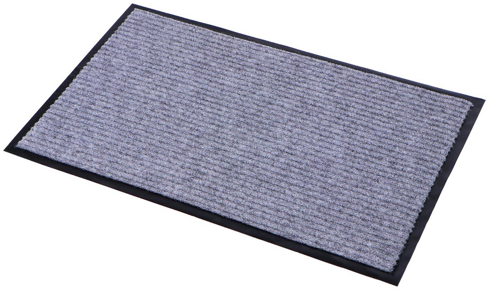 Коврик придверный влаговпитывающий, ребристый, «Стандарт», 50×80 см, цвет серый