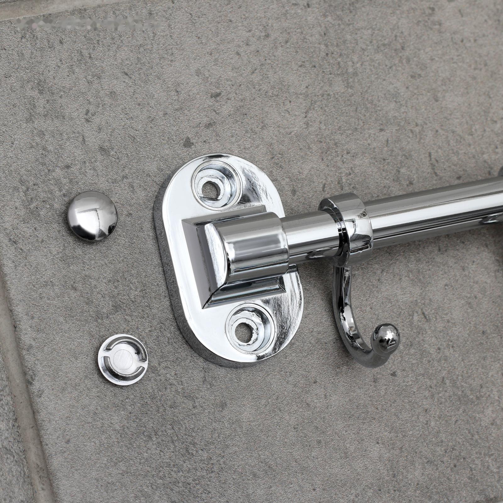 Крючок настенный на планке, двигающийся, Accoona A166-8, 8 шт, цвет хром