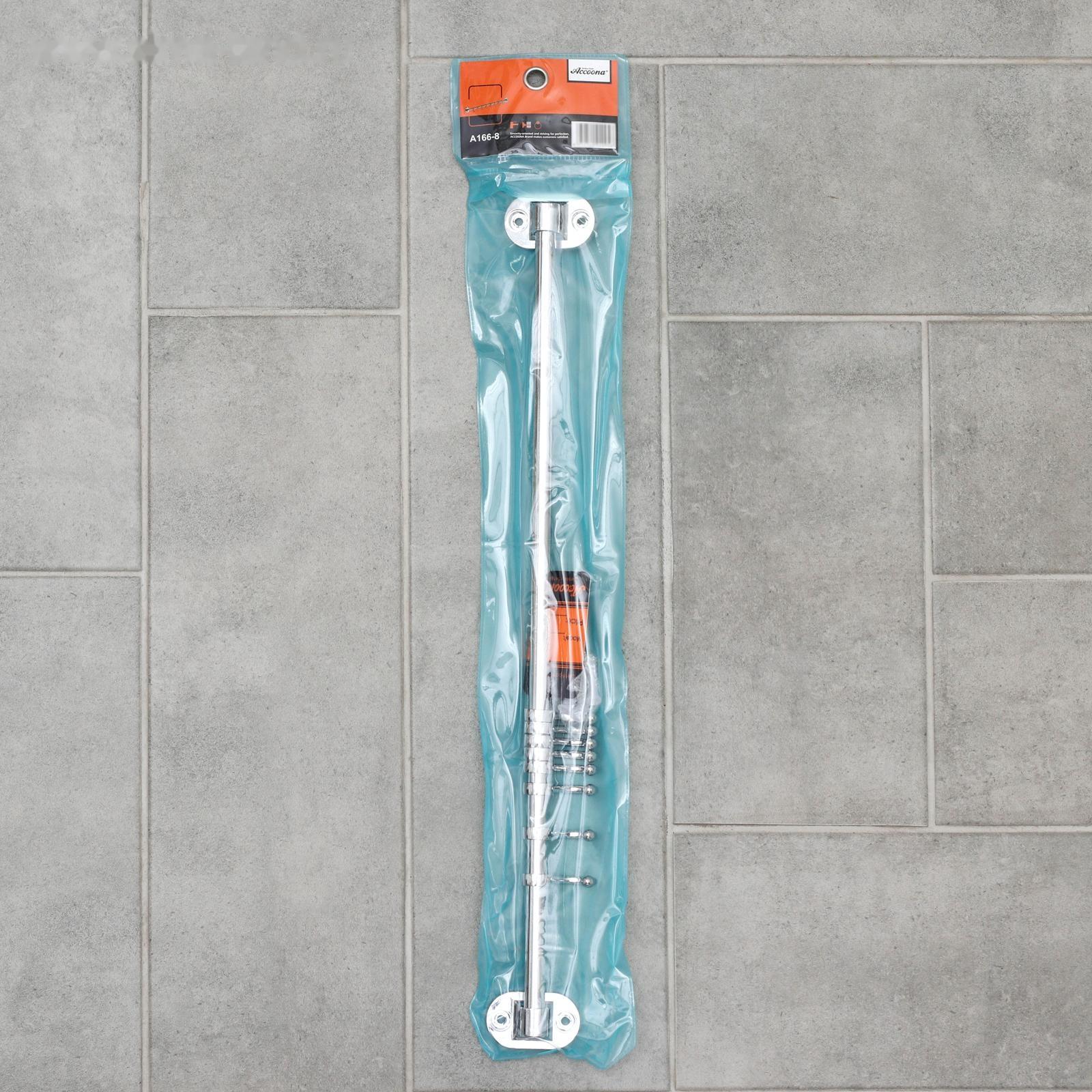 Крючок настенный на планке, двигающийся, Accoona A166-8, 8 шт, цвет хром