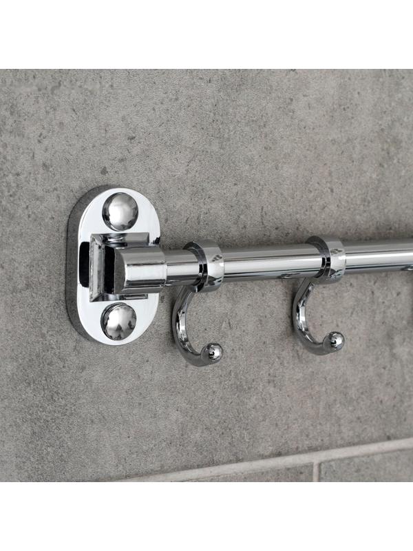 Крючок настенный на планке, двигающийся, Accoona A166-8, 8 шт, цвет хром