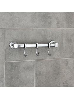 Крючок настенный на планке, двигающийся, Accoona A163-3, 3 шт, цвет хром