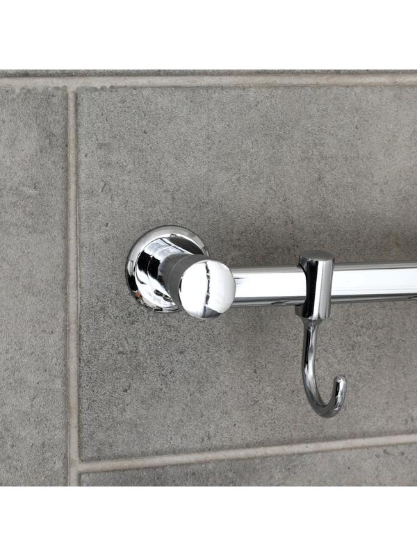 Крючок настенный на планке, двигающийся, Accoona A163-3, 3 шт, цвет хром