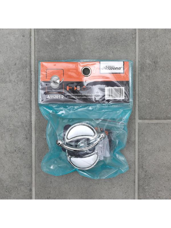 Крючок настенный, двойной Accoona A11201-2 , цвет хром