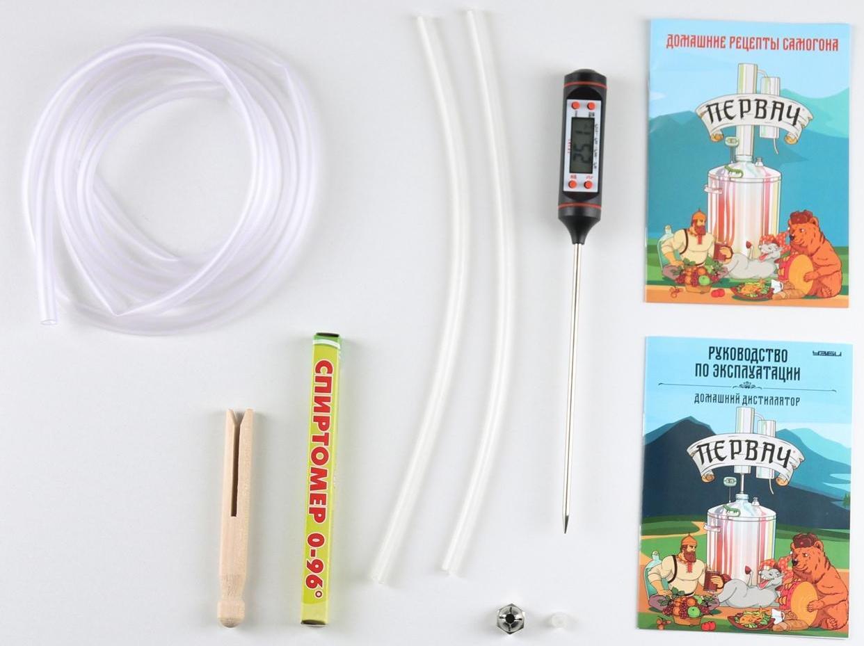 Самогонный аппарат «Первач Элит», 20Т, 20 л, термометр, клапан избыточного давления, слив отходов, охлаждение