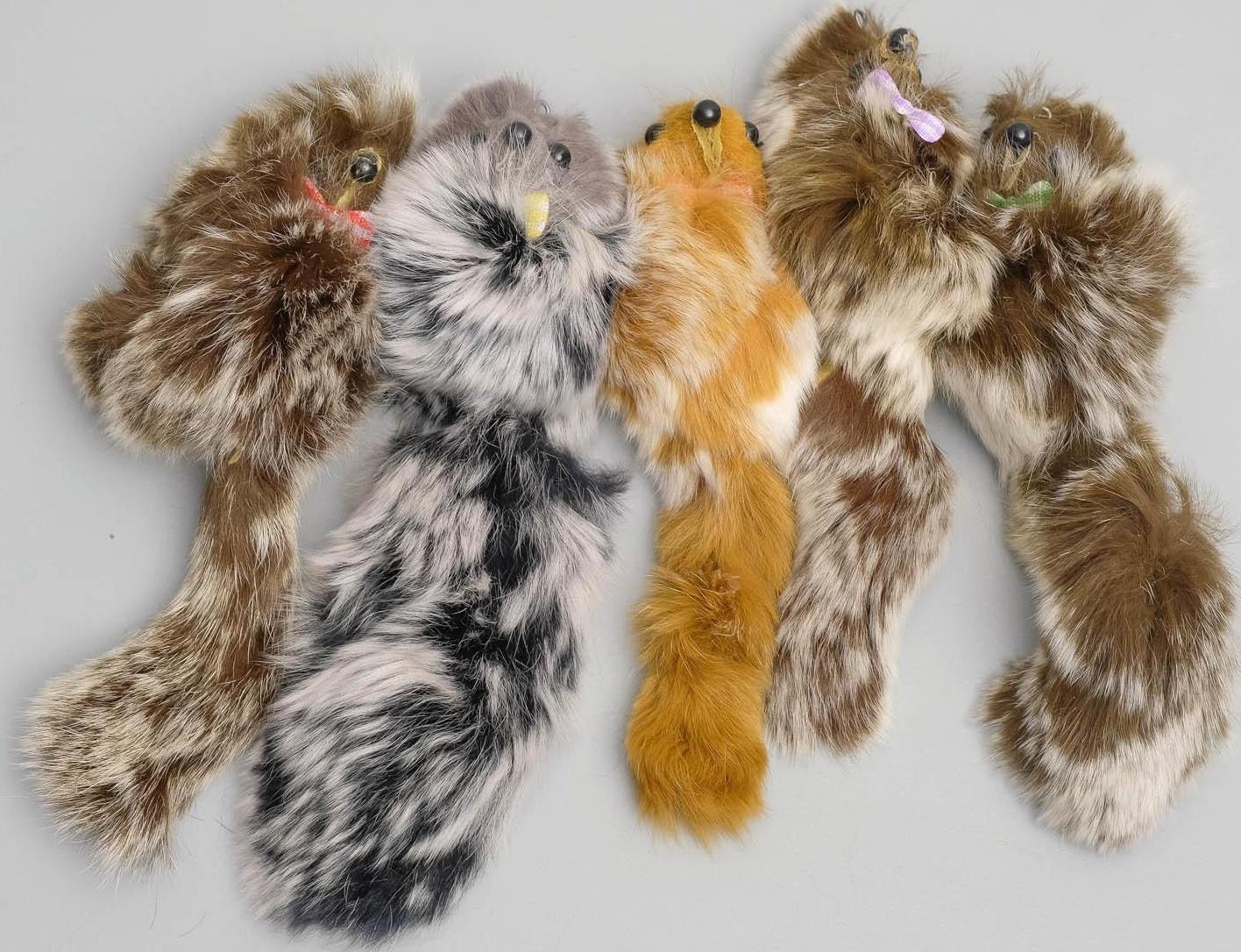 Мышь из натурального меха кролика, 6 см, микс цветов