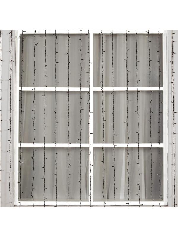 Гирлянда «Занавес» 2 × 6 м, IP44, УМС, тёмная нить, 1440 LED, свечение мульти, 220 В