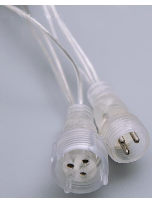 Гирлянда «Бахрома» 3 × 0.6 м, IP44, УМС, прозрачная нить, 160 LED, свечение тёплое белое, 220 В