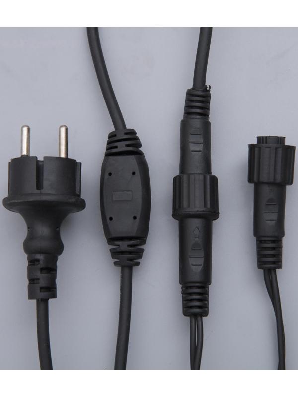 Гирлянда «Бахрома» 3 × 0.6 м, IP44, УМС, тёмная нить, 160 LED, свечение тёплое белое, 220 В