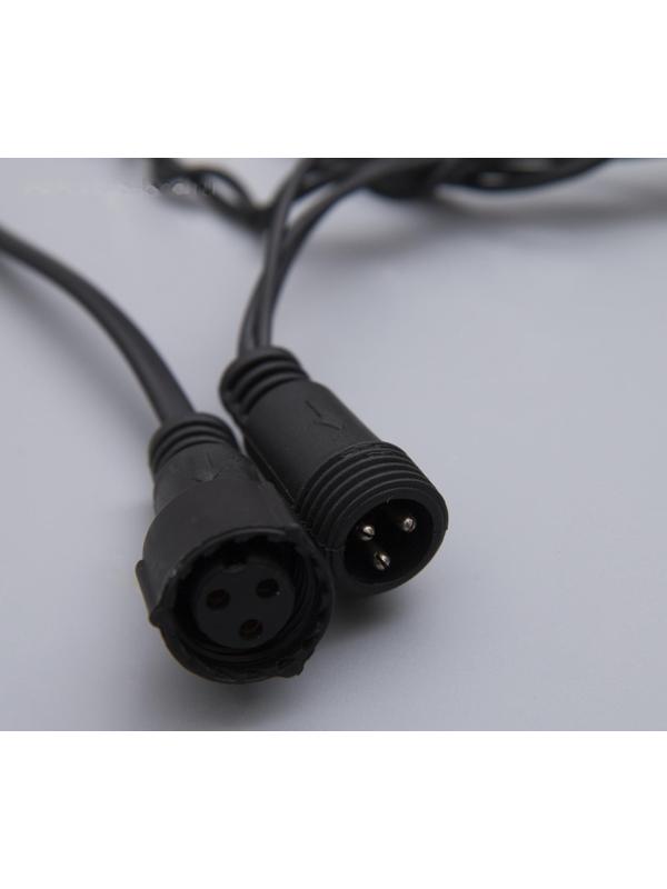 Гирлянда «Бахрома» 3 × 0.6 м, IP44, УМС, тёмная нить, 160 LED, свечение тёплое белое, 220 В