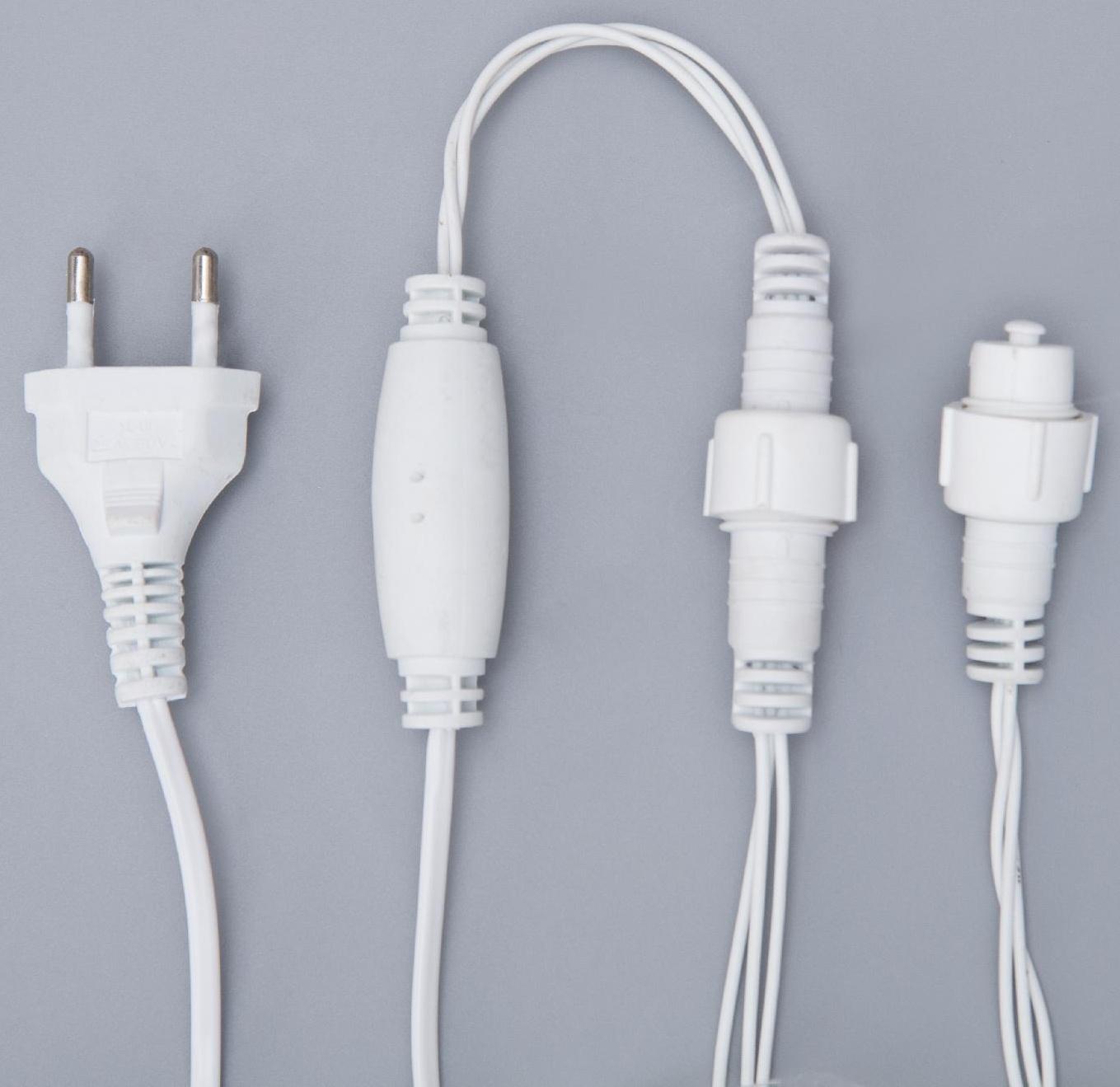 Гирлянда «Бахрома» 3 × 0.6 м, IP44, УМС, белая нить, 160 LED, свечение белое, 220 В