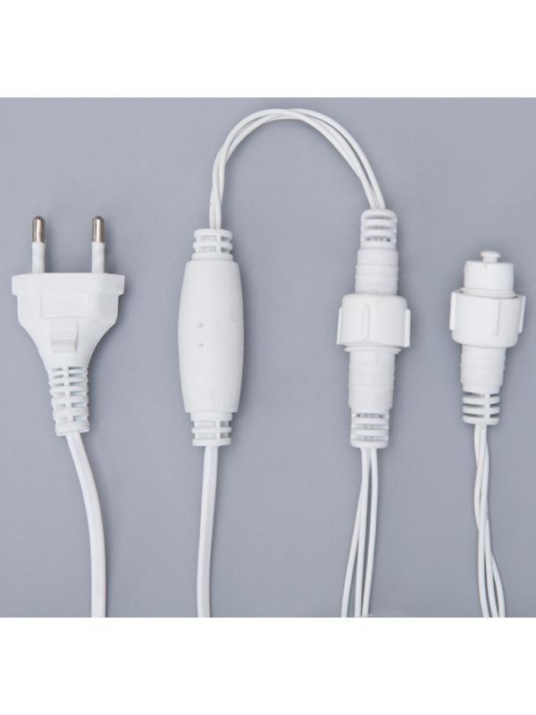 Гирлянда «Бахрома» 3 × 0.6 м, IP44, УМС, белая нить, 160 LED, свечение белое, 220 В