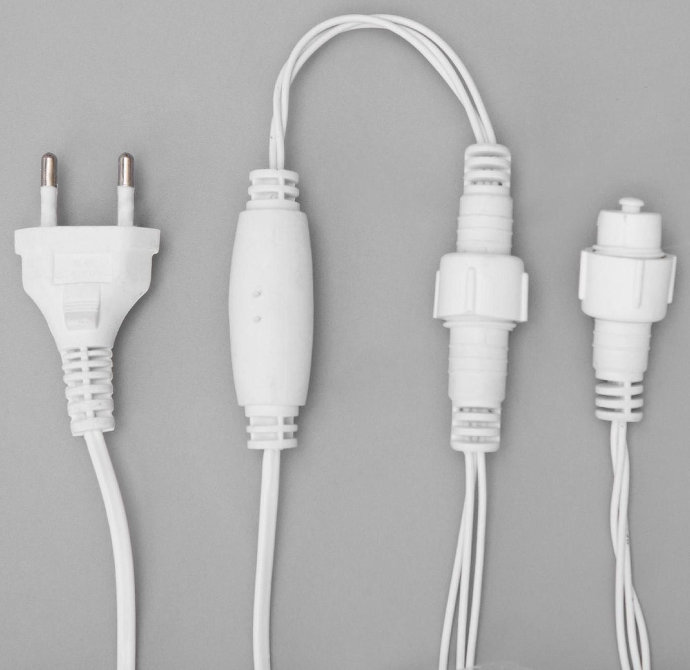 Гирлянда «Бахрома» 3 × 0.6 м, IP44, УМС, белая нить, 160 LED, свечение синее, 220 В