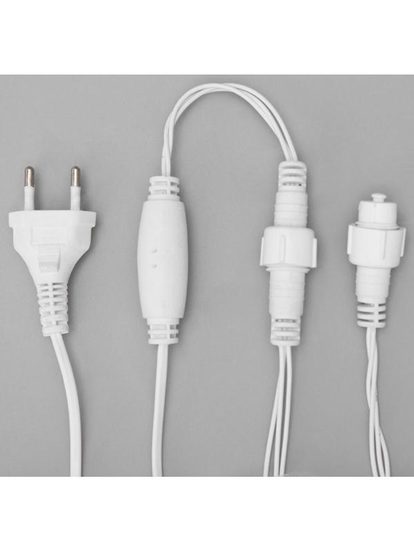 Гирлянда «Бахрома» 3 × 0.6 м, IP44, УМС, белая нить, 160 LED, свечение синее, 220 В