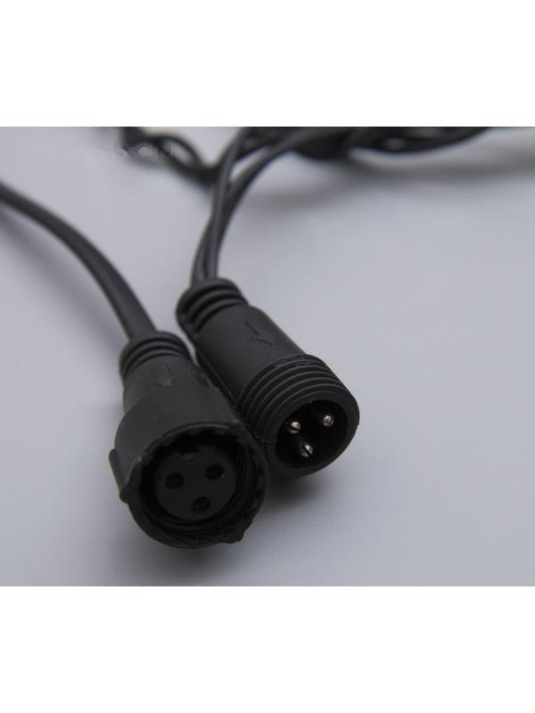 Гирлянда «Бахрома» 3 × 0.6 м, IP44, УМС, тёмная нить, 160 LED, свечение бело-синее, мигание, 220 В