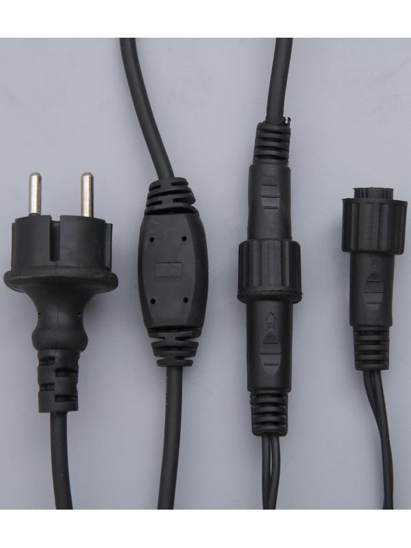 Гирлянда «Бахрома» 3 × 0.6 м, IP44, УМС, тёмная нить, 160 LED, свечение бело-синее, мигание, 220 В