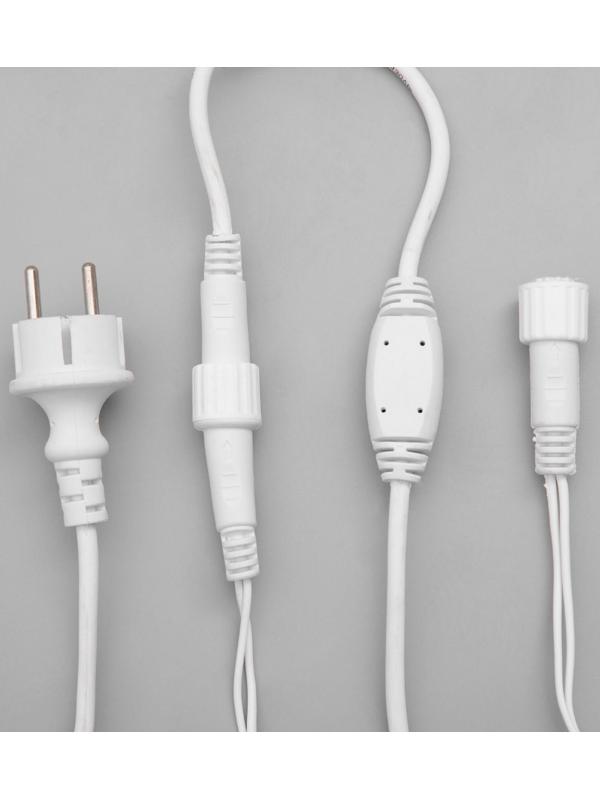 Гирлянда «Бахрома» 3 × 0.6 м, IP44, УМС, белая нить, 160 LED, свечение мульти, 220 В