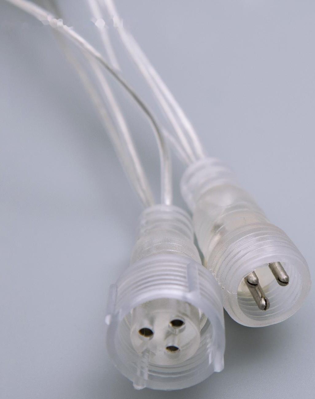 Гирлянда «Бахрома» 3 × 0.6 м, IP44, УМС, прозрачная нить, 160 LED, свечение бело-синее, мигание, 220 В