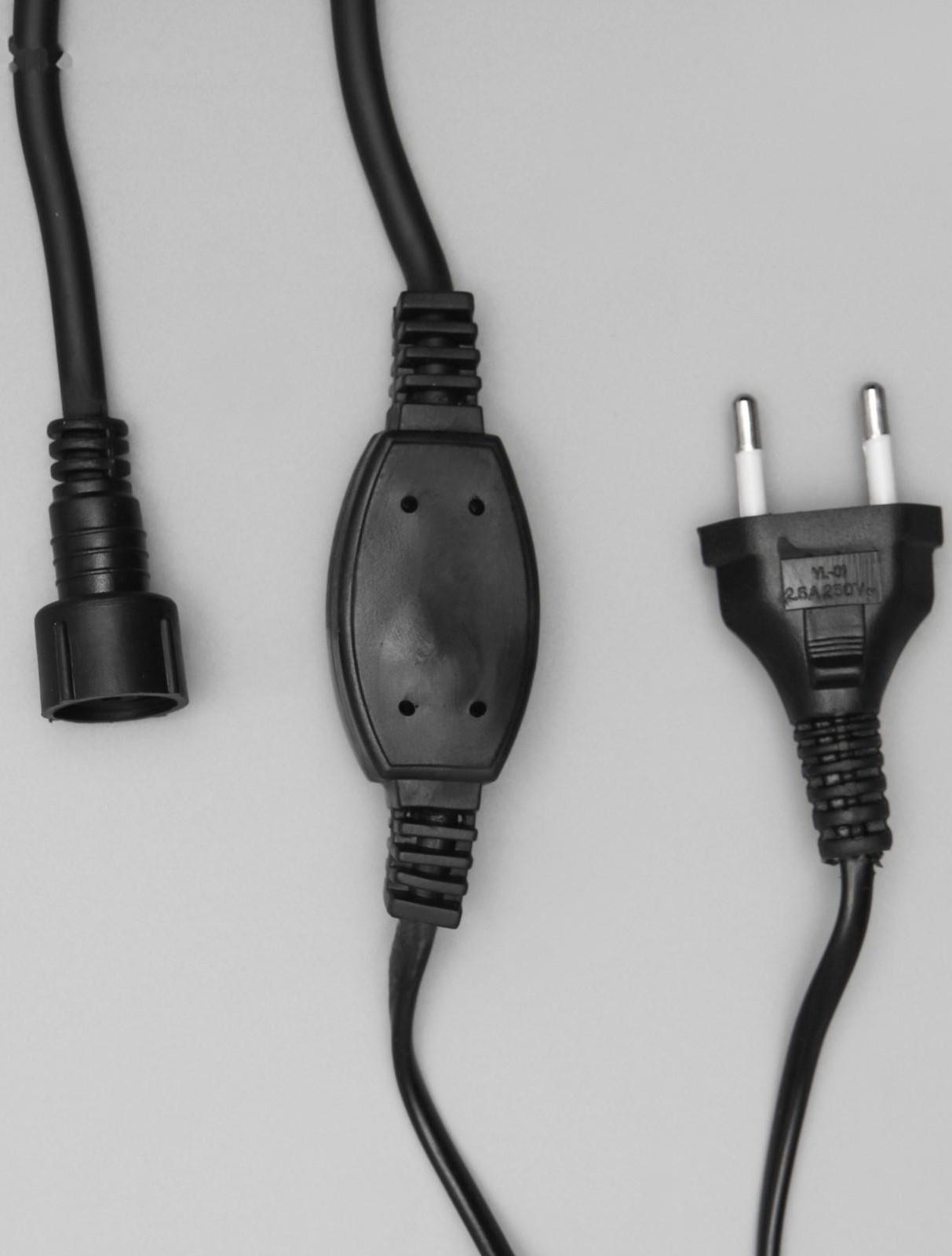 Шнур питания для гирлянд УМС до 3000 светодиодов, 3W, нить тёмная, 300 см, 220 В