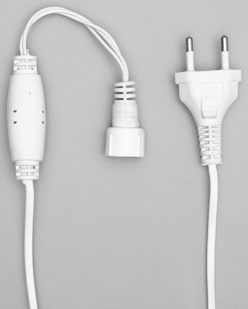 Шнур питания для гирлянд УМС до 3000 светодиодов, 3W, нить белая, 300 см, 220 В