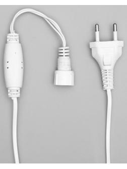 Шнур питания для гирлянд УМС до 3000 светодиодов, 3W, нить белая, 300 см, 220 В