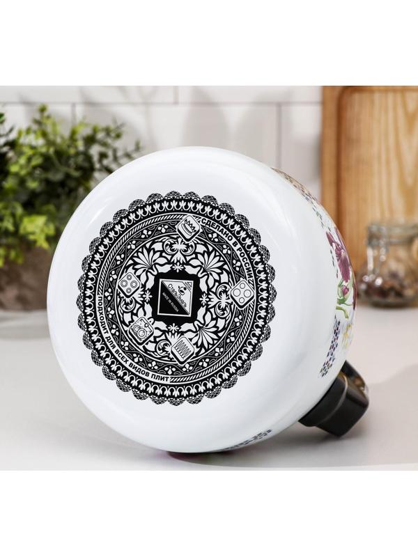 Чайник со свистком «Мозаика», 3 л, фиксированная ручка, цвет белый