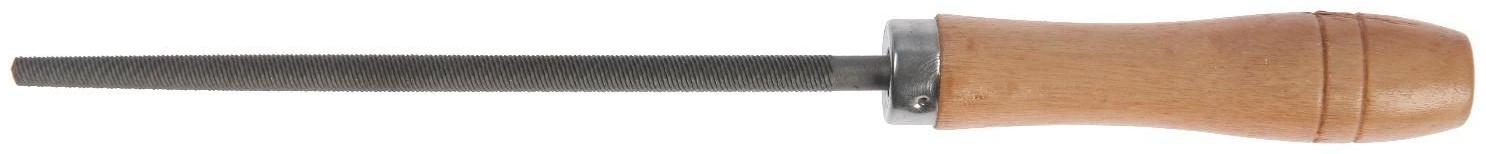 Напильник ТУНДРА, круглый, сталь У10, деревянная рукоятка, №2, 150 мм