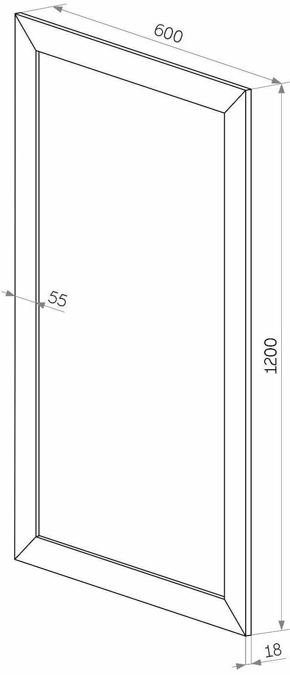 Зеркало «Венге»,  настенное 60×120 см, рама 55 мм
