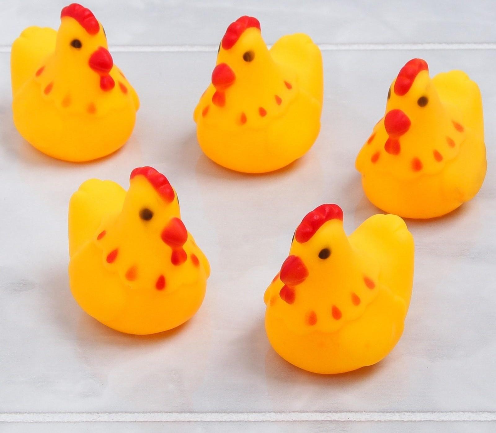 Набор игрушек для игры в ванне «Курочка», 5 шт, с пищалкой