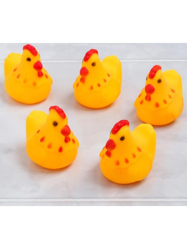 Набор игрушек для игры в ванне «Курочка», 5 шт, с пищалкой