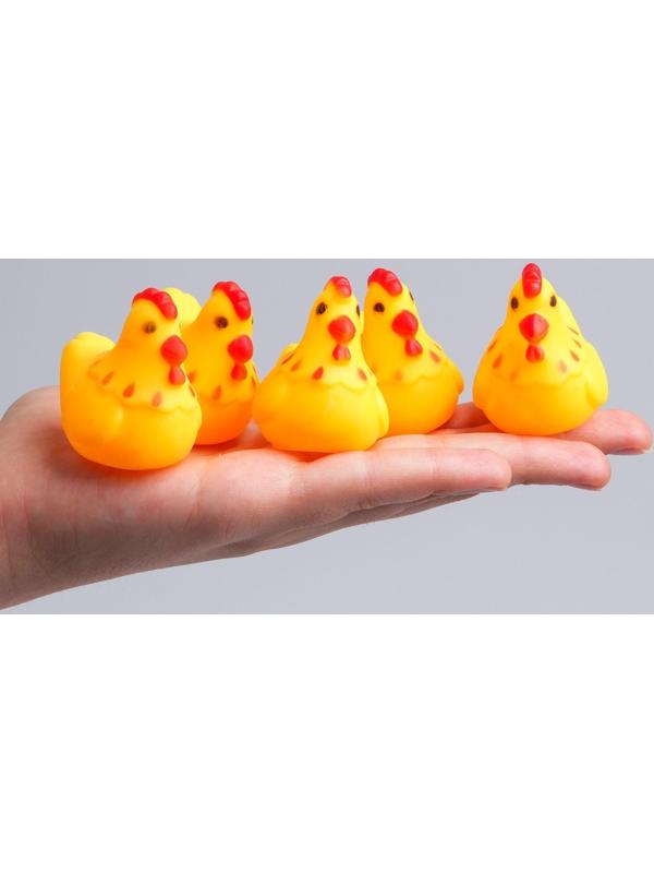 Набор игрушек для игры в ванне «Курочка», 5 шт, с пищалкой