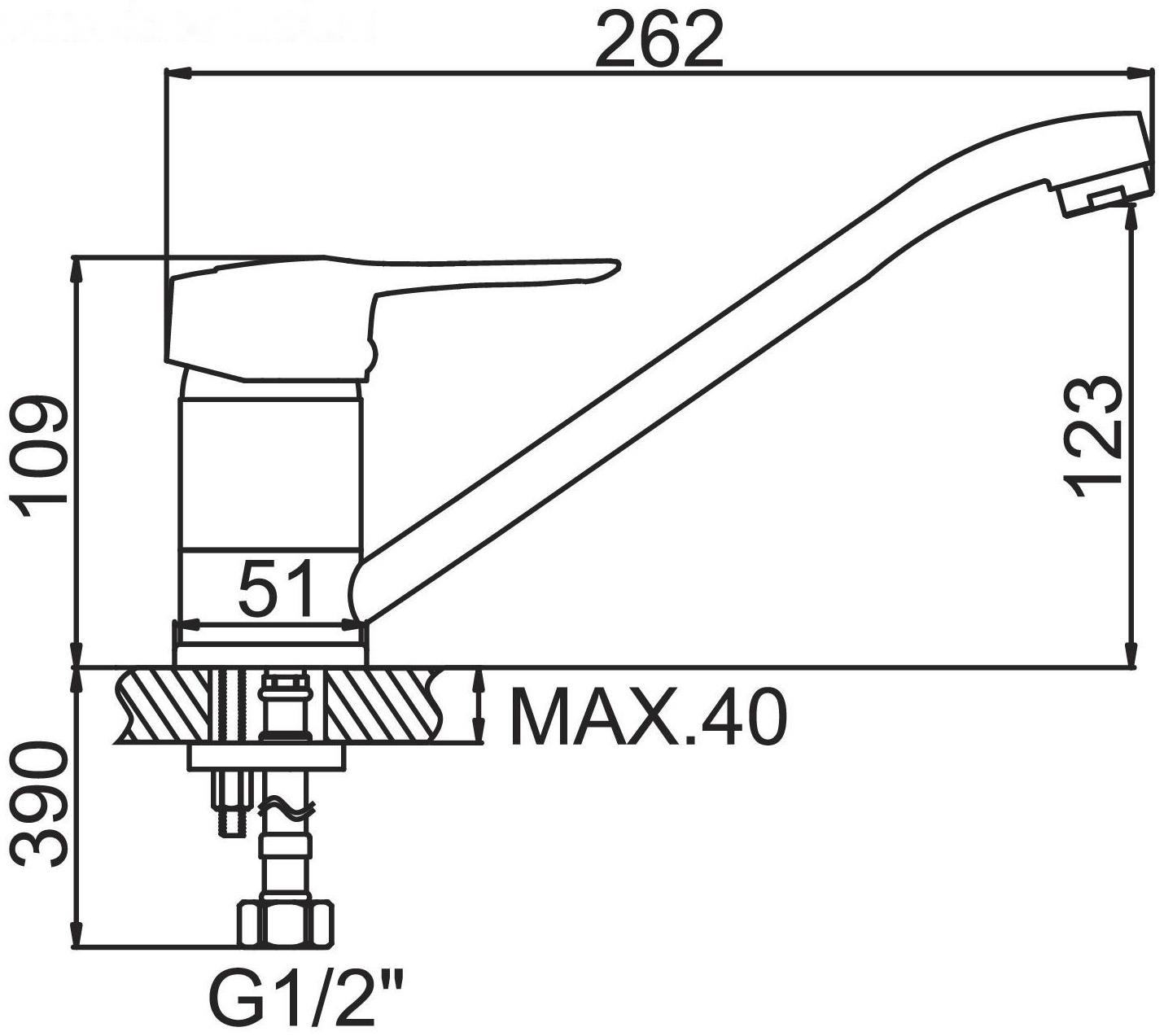 Смеситель для кухни Accoona A4130F, однорычажный, чёрный, матовый