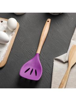 Лопатка с прорезями Доляна «Домашнее тепло», 29,5 см, цвет МИКС