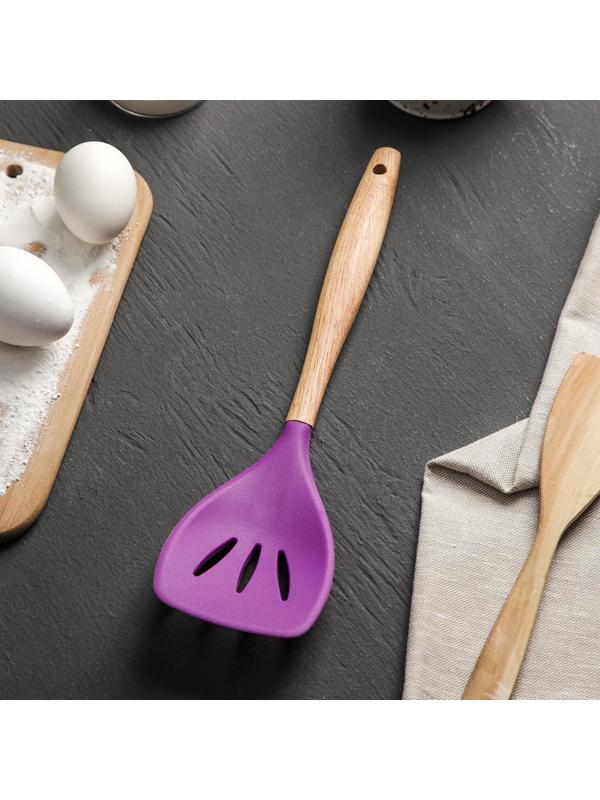 Лопатка с прорезями Доляна «Домашнее тепло», 29,5 см, цвет МИКС