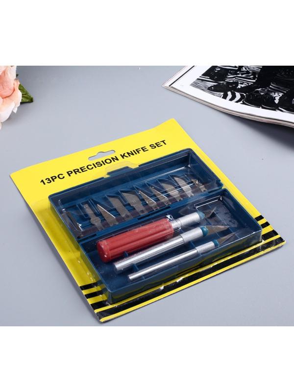 Инструмент для творчества набор 3 ножа + 10 лезвий пластик, металл 2,5х23х19,5 см