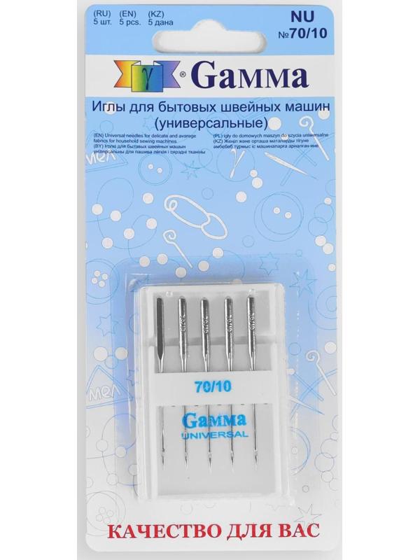 Иглы для бытовых швейных машин, универсальные, №70, 5 шт, NU