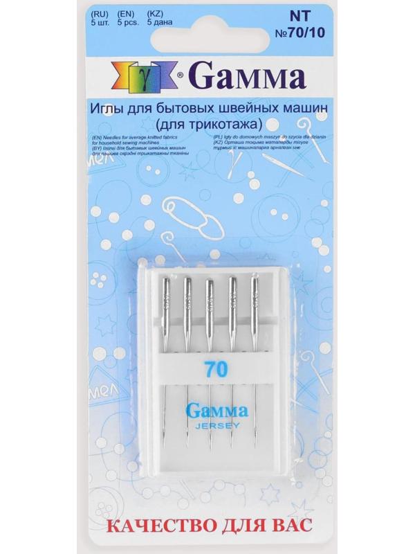 Иглы для бытовых швейных машин, для трикотажа, №70/10, 5 шт, NT