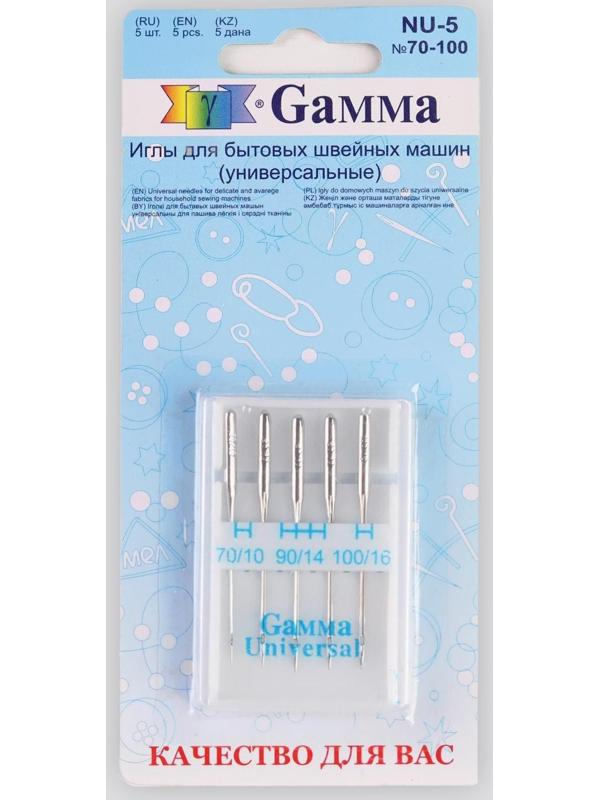 Иглы для бытовых швейных машин, универсальные, №70/90/100, 5 шт, NU-5