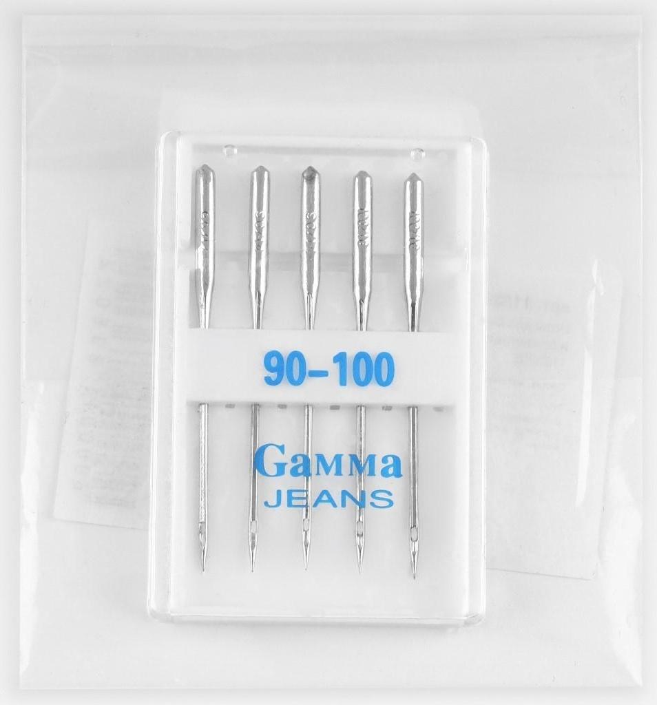 Иглы для бытовых швейных машин, для джинсовых тканей, №90-100, 5 шт, NJ-5