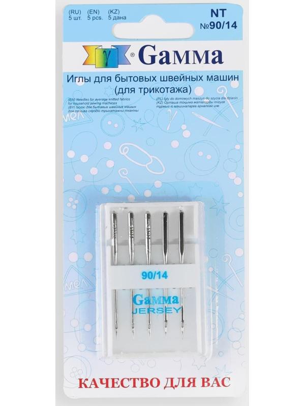 Иглы для бытовых швейных машин, для трикотажа, №90/14, 5 шт, NT