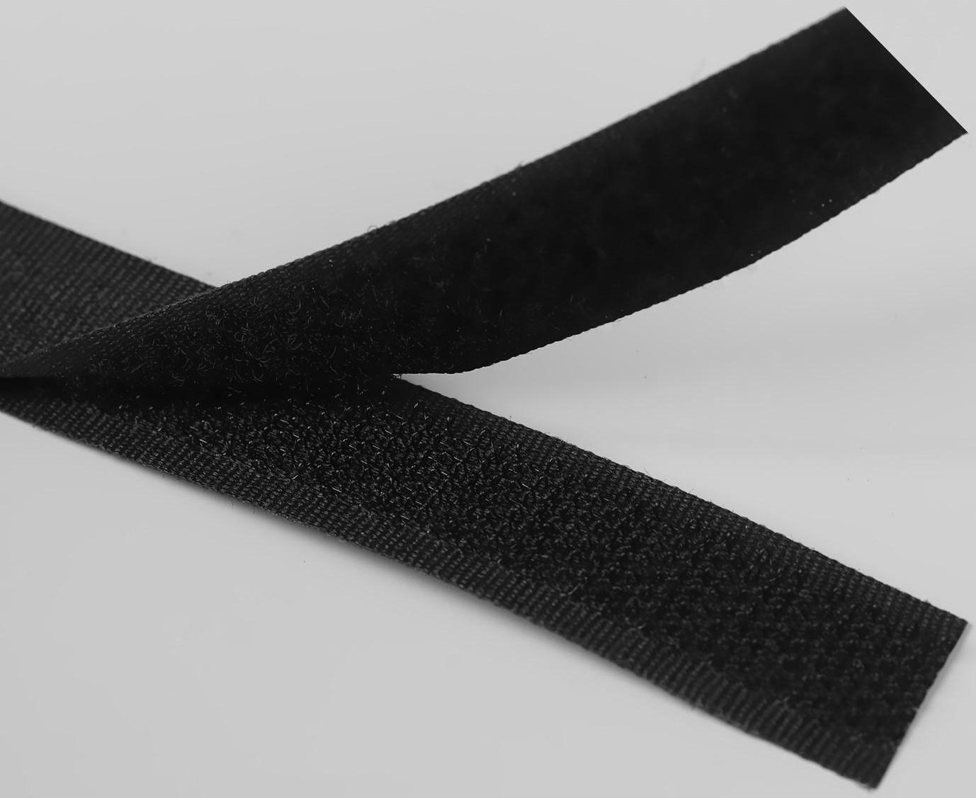 Липучка, 16 мм × 25 ± 1 м, цвет чёрный