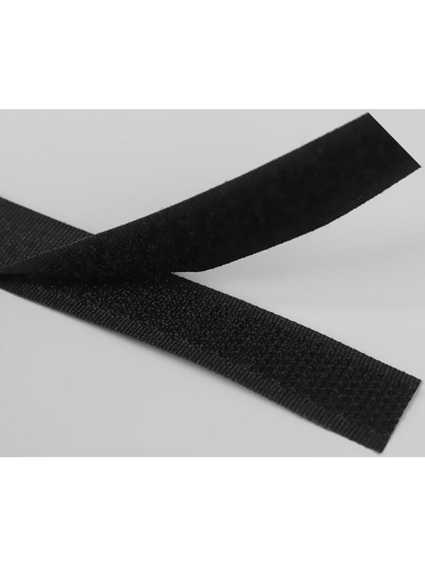 Липучка, 16 мм × 25 ± 1 м, цвет чёрный