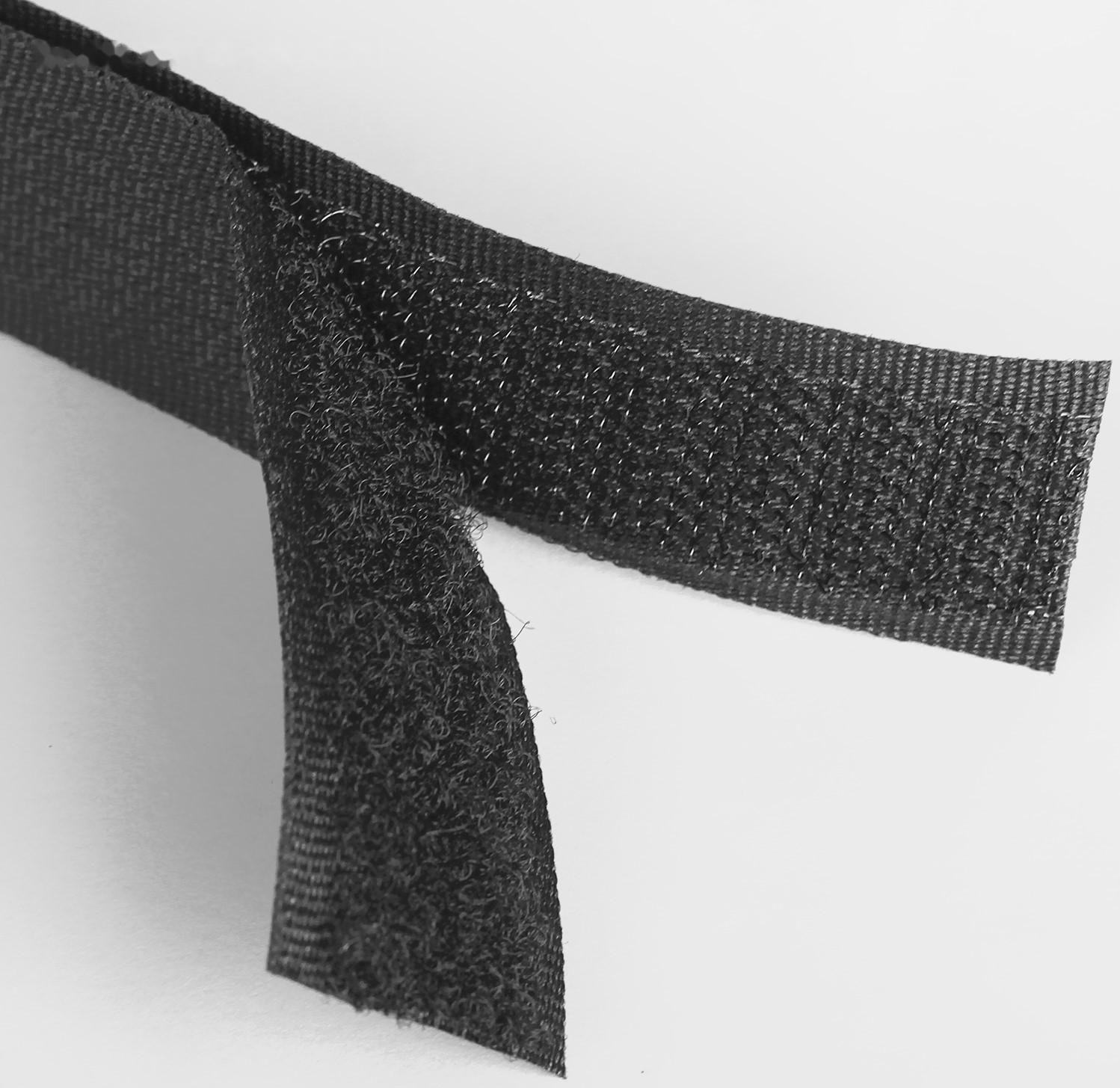 Липучка, 20 мм × 5 ± 1 м, цвет чёрный