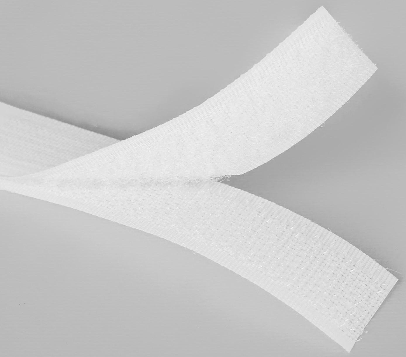 Липучка, 20 мм × 5 ± 1 м, цвет белый